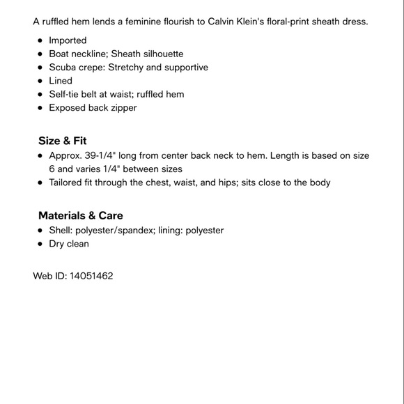 NWT CALVIN KLEIN PRINTED SCUBA CREPE SIDE ruffle dress. Black and white.… - Picture 11 of 12